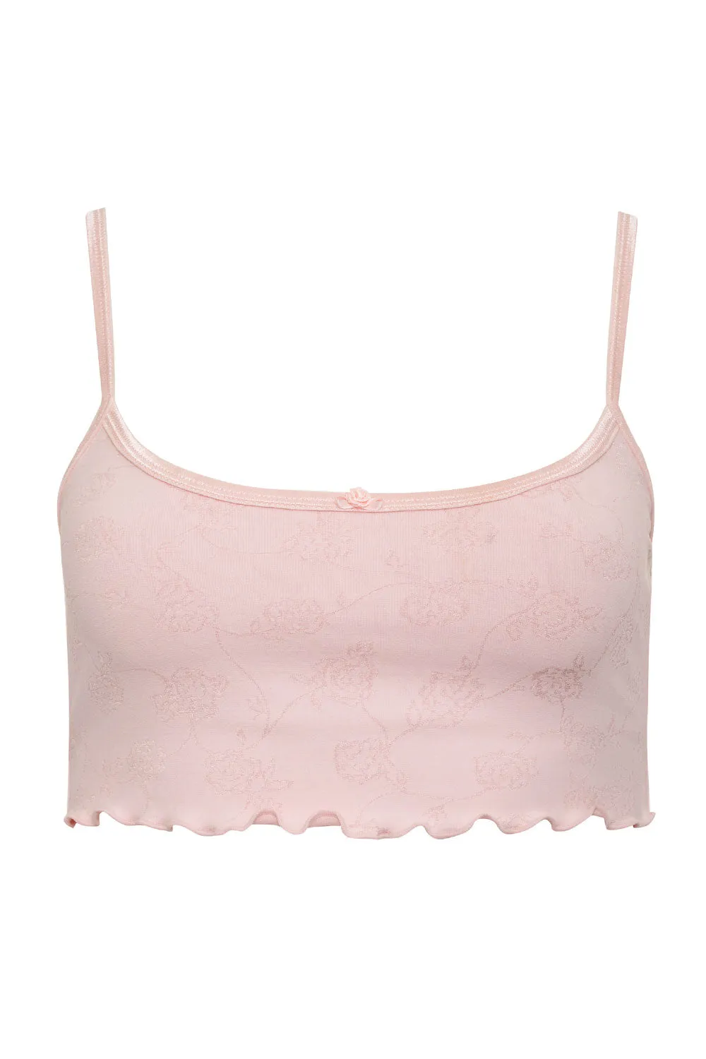 Star Cropped Tank - Pink Petals