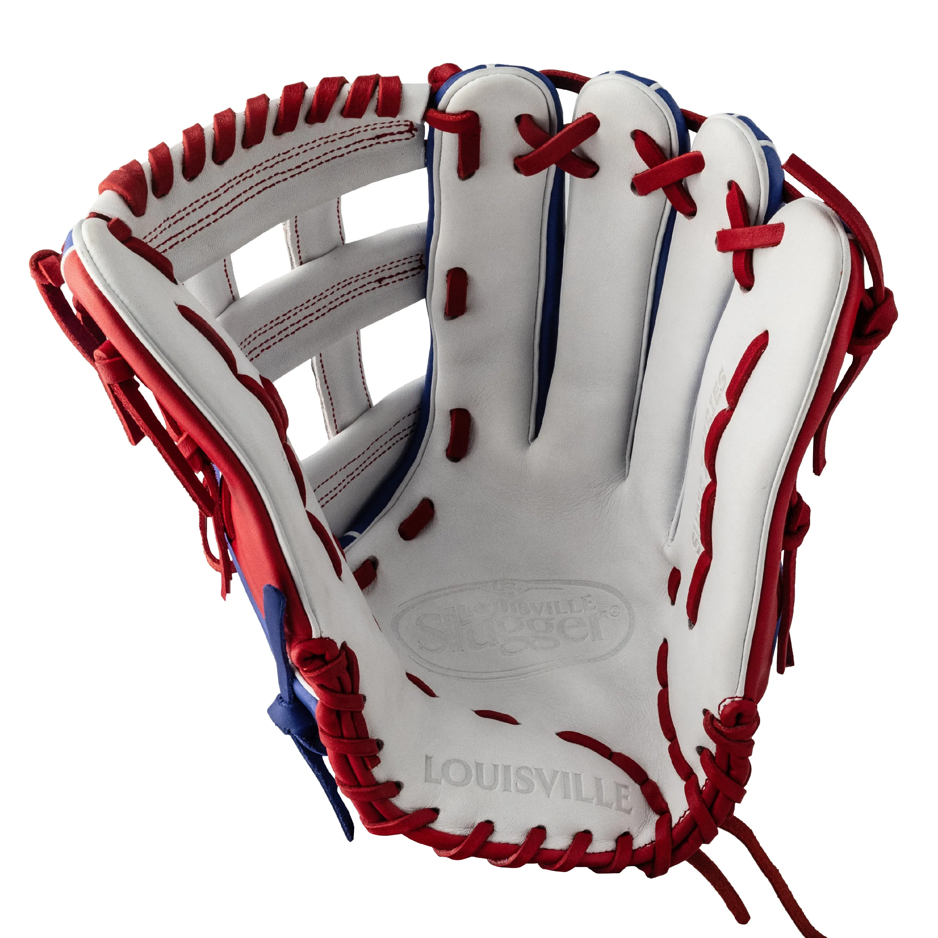 Super Z Slowpitch Fielding Glove 24 - White - Royal - Red