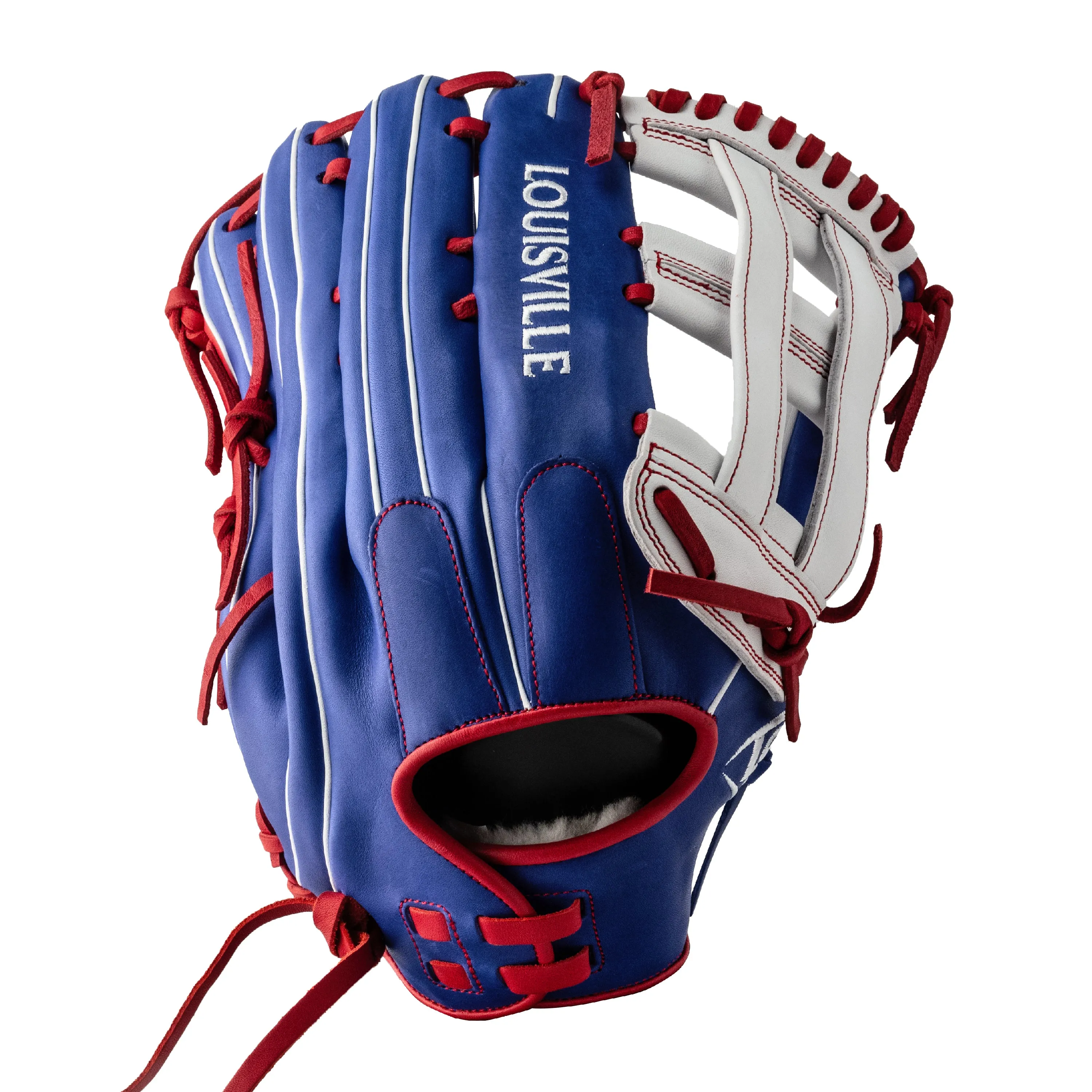 Super Z Slowpitch Fielding Glove 24 - White - Royal - Red