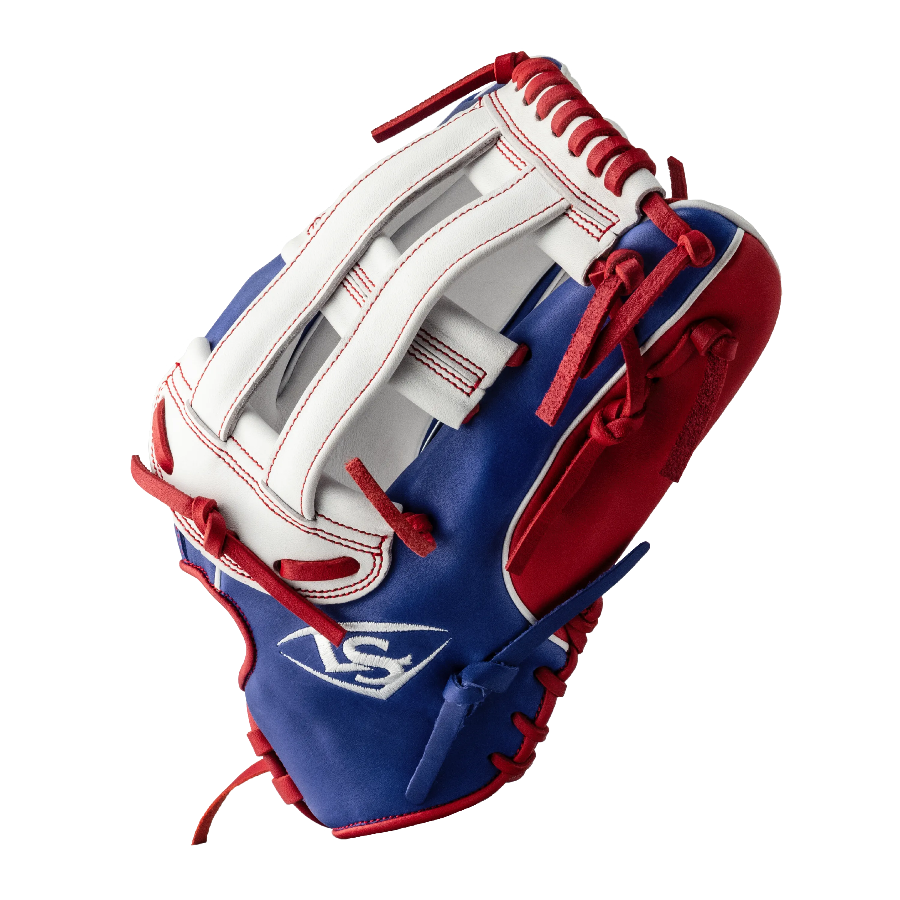 Super Z Slowpitch Fielding Glove 24 - White - Royal - Red