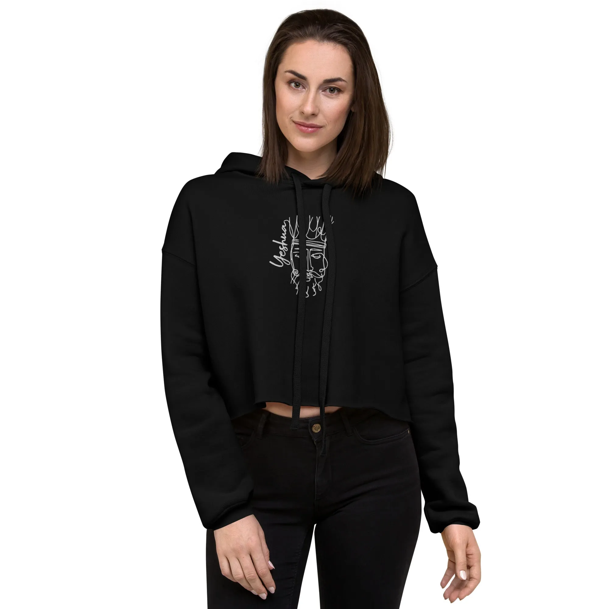 Yeshua Embroidery Crop Hoodie