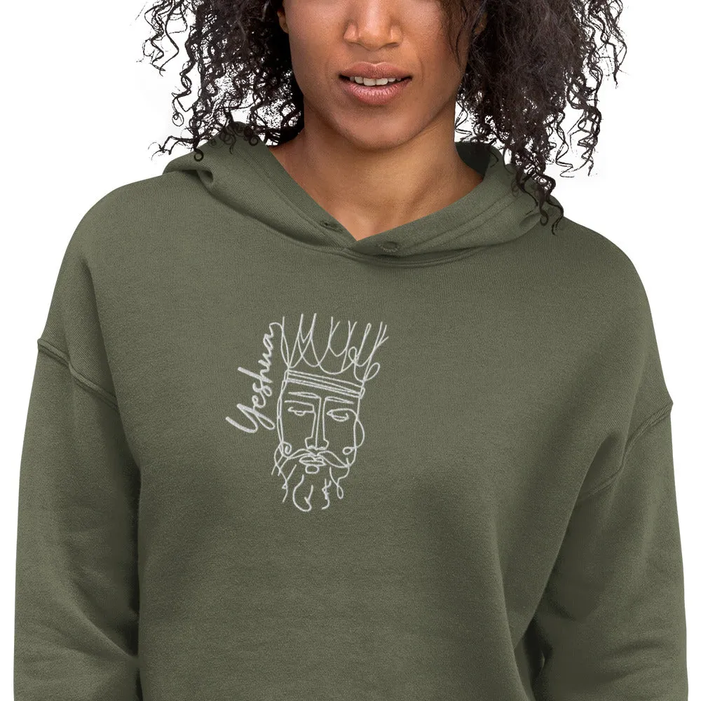 Yeshua Embroidery Crop Hoodie